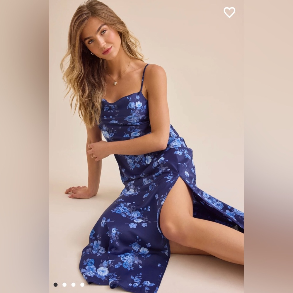 Altar'd State Chelsea Satin Floral Maxi Dress